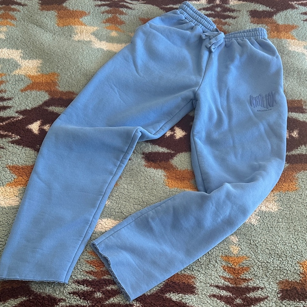 Light Blue Embroidered Sweatpants